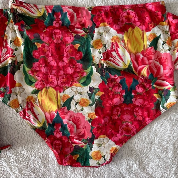 Kortni Jeane Tulips Tie Front Swim Bottoms - Picture 3 of 4